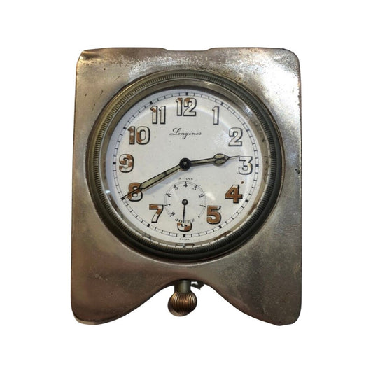 Vintage 1912 Longines 8-day Silver Travel Clock | Home Decor