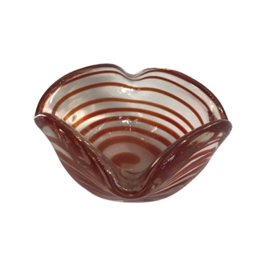 Vintage Auburn Swirl Murano Glass Dish | Home Decor