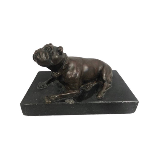 Vintage Bronze Bulldog Figurine | Home and Office Decor