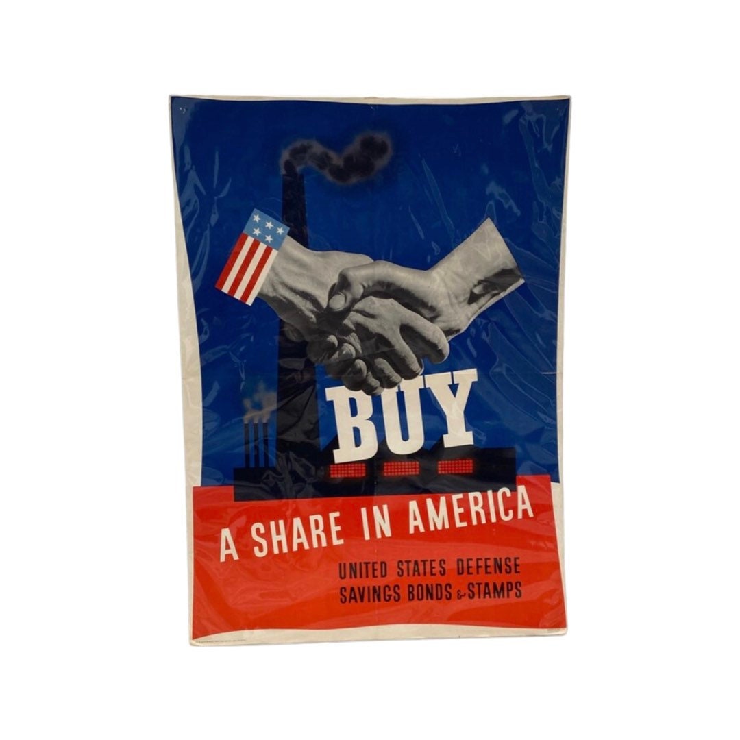 WW2 Buy A Share In America War Bonds Poster John Atherton