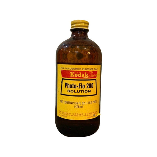 Vintage 16oz Eastman Kodak Photo-Flo 200 Solution Amber Bottle (1980s - 1990s)