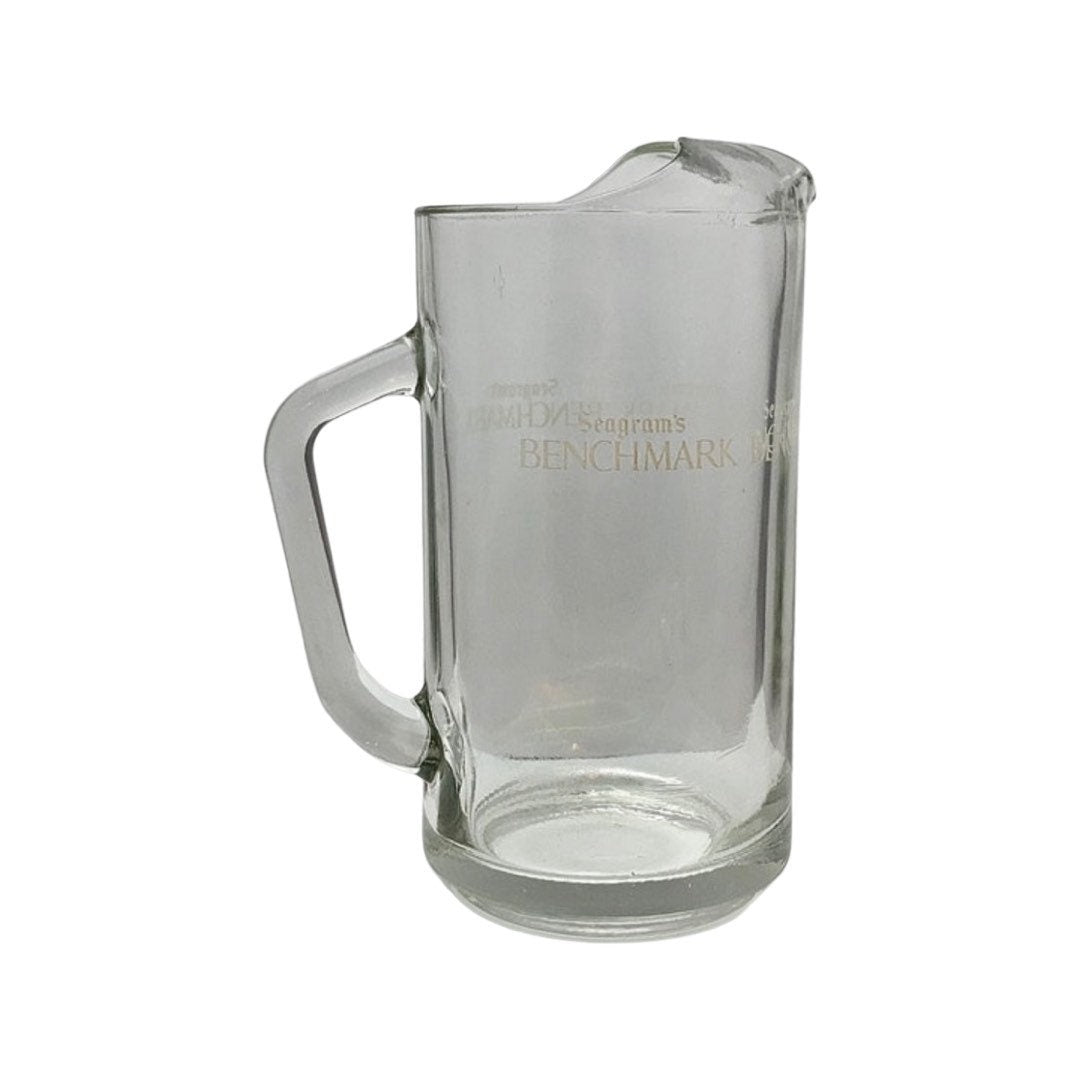 Vintage Seagram's Benchmark Kentucky Bourbon Whiskey Glass Pitcher with Ice Lip