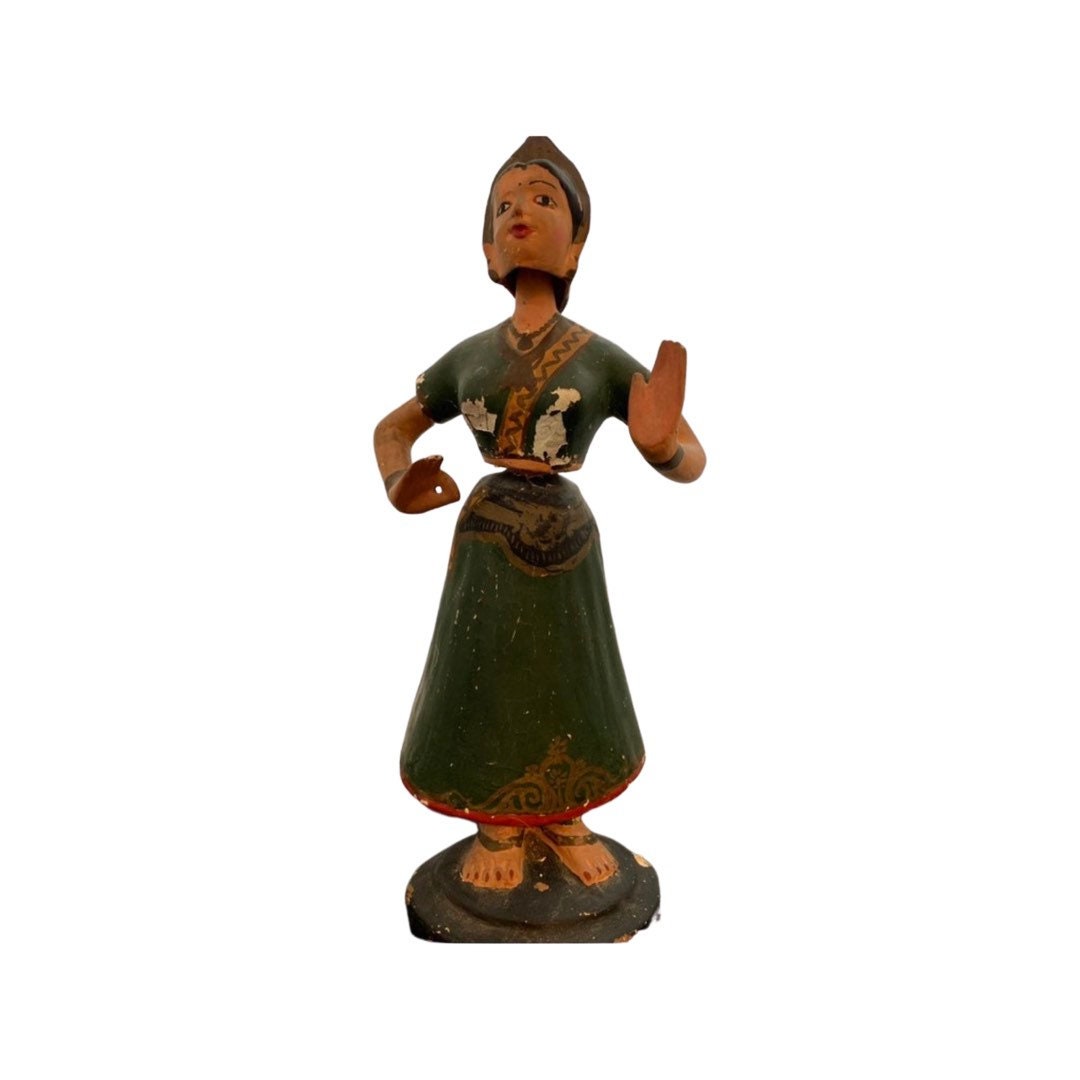 Vintage "Tripple Nodder" Hindu Woman Statuette