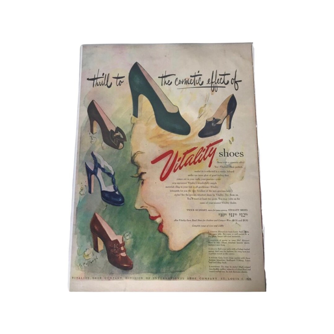 Vintage Vitality Shoes Advertisement Poster | Digital Print