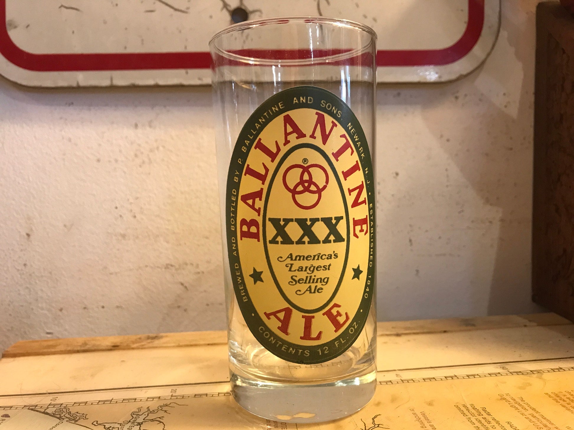 Vintage Ballantine Ale Glass Cup | | XXX America’s Largest Selling Ale | Home & Living