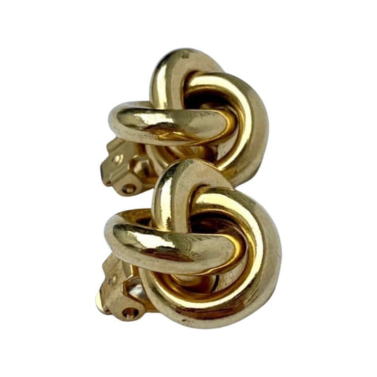 Vintage Gold Tone Knot Earrings