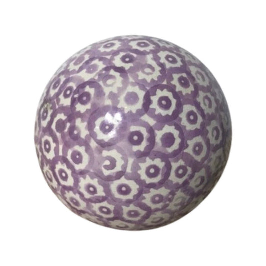 Vintage Purple Floral Stone Sphere | Home Decor