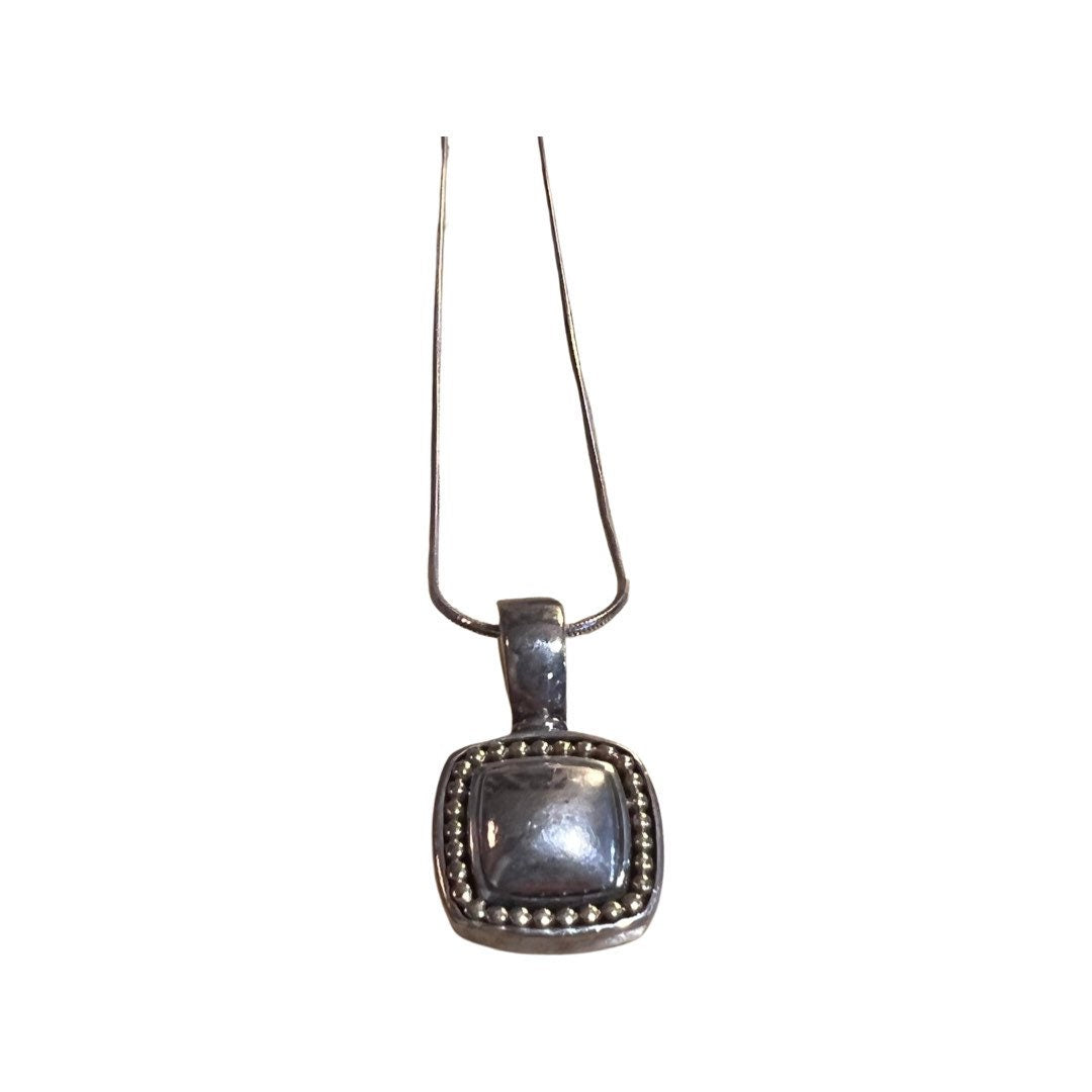 Silver Square Italy made necklace