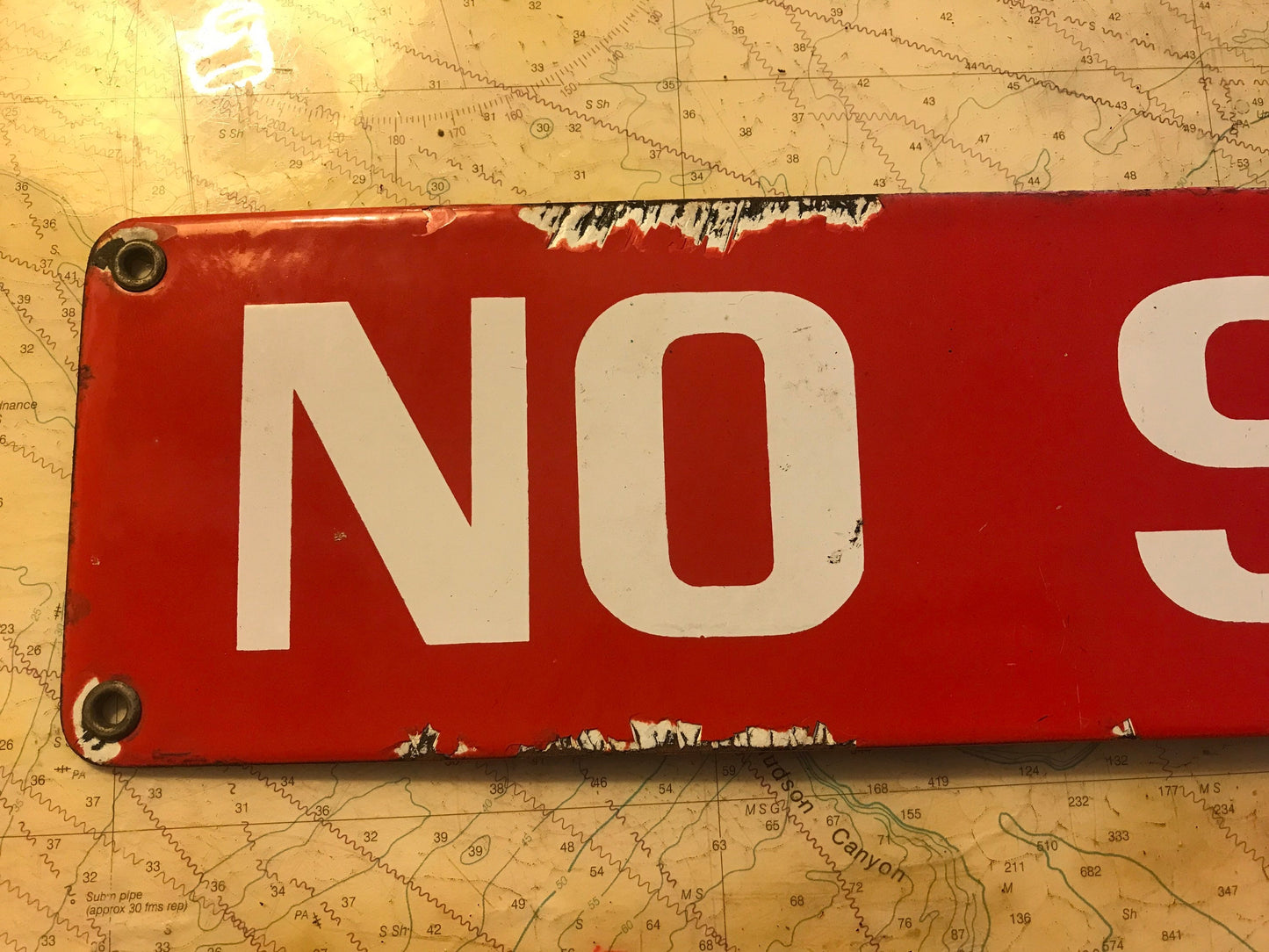 Vintage “No Smoking” Porcelain Street Sign | Home Decor