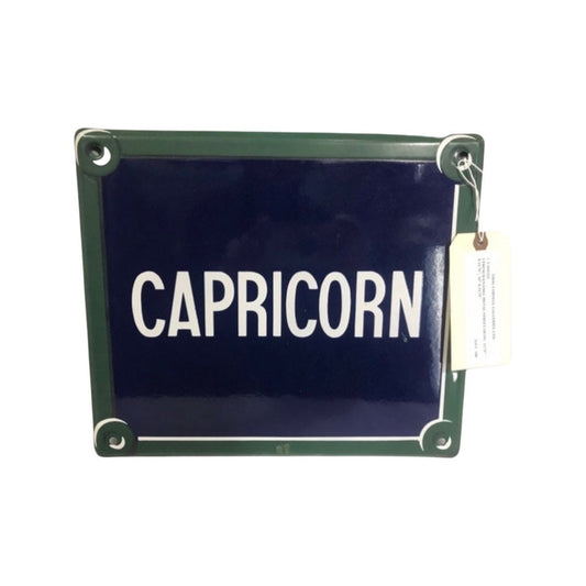 Vintage french Email Laborde “Capricorn” Porcelain street Sign | Home Decor | Astrology