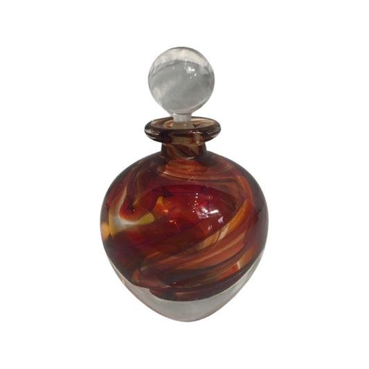 Vintage Red Swirl Glass Perfume Bottle | Vanity Storage