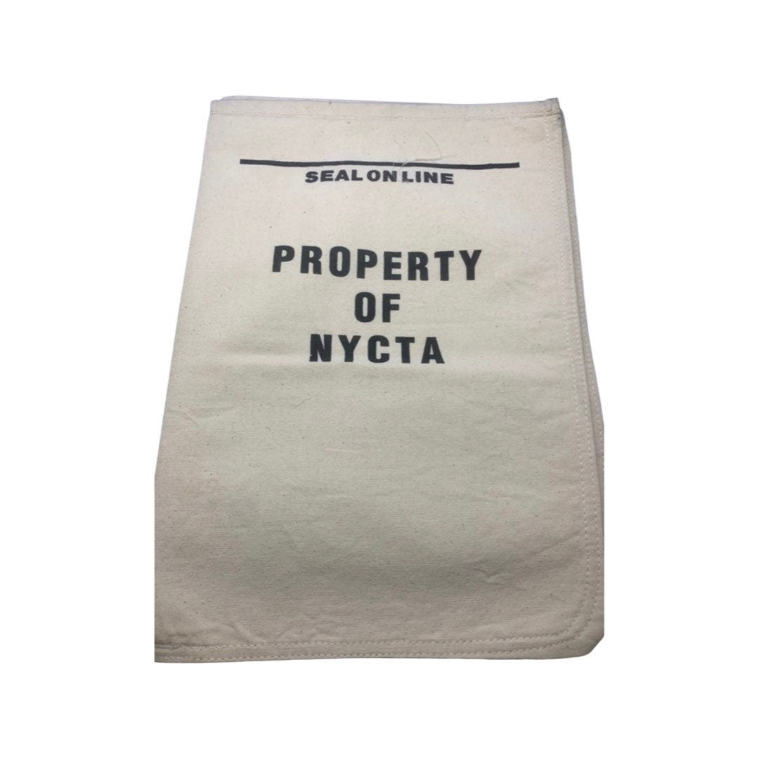 Vintage New Old stock Never Used New York Subway token / money collection canvas bag printed Property of NYCTA Seal on line