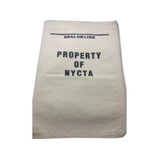 Vintage New Old stock Never Used New York Subway token / money collection canvas bag printed Property of NYCTA Seal on line