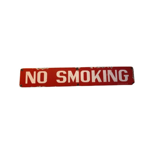 Vintage “No Smoking” Porcelain Street Sign | Home Decor