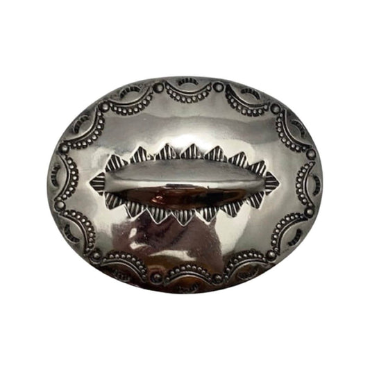 Vintage Southwest Oval Pin, Native American Sterling Silver Jewelry, Traditional Patterns, Tribal Brooch