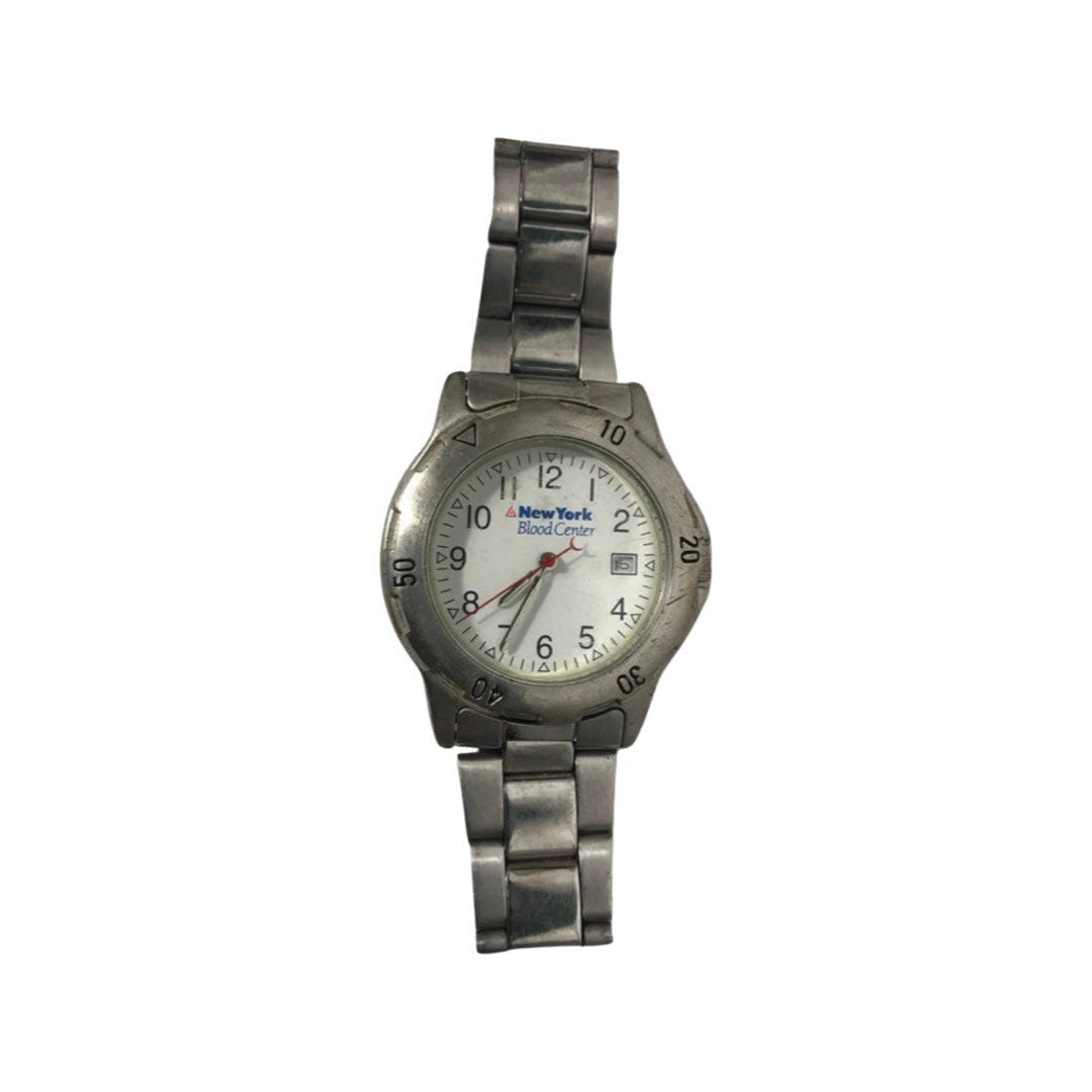 Vintage Tomax Stainless Steel Wrist Watch | New York Blood Center | Jewelry