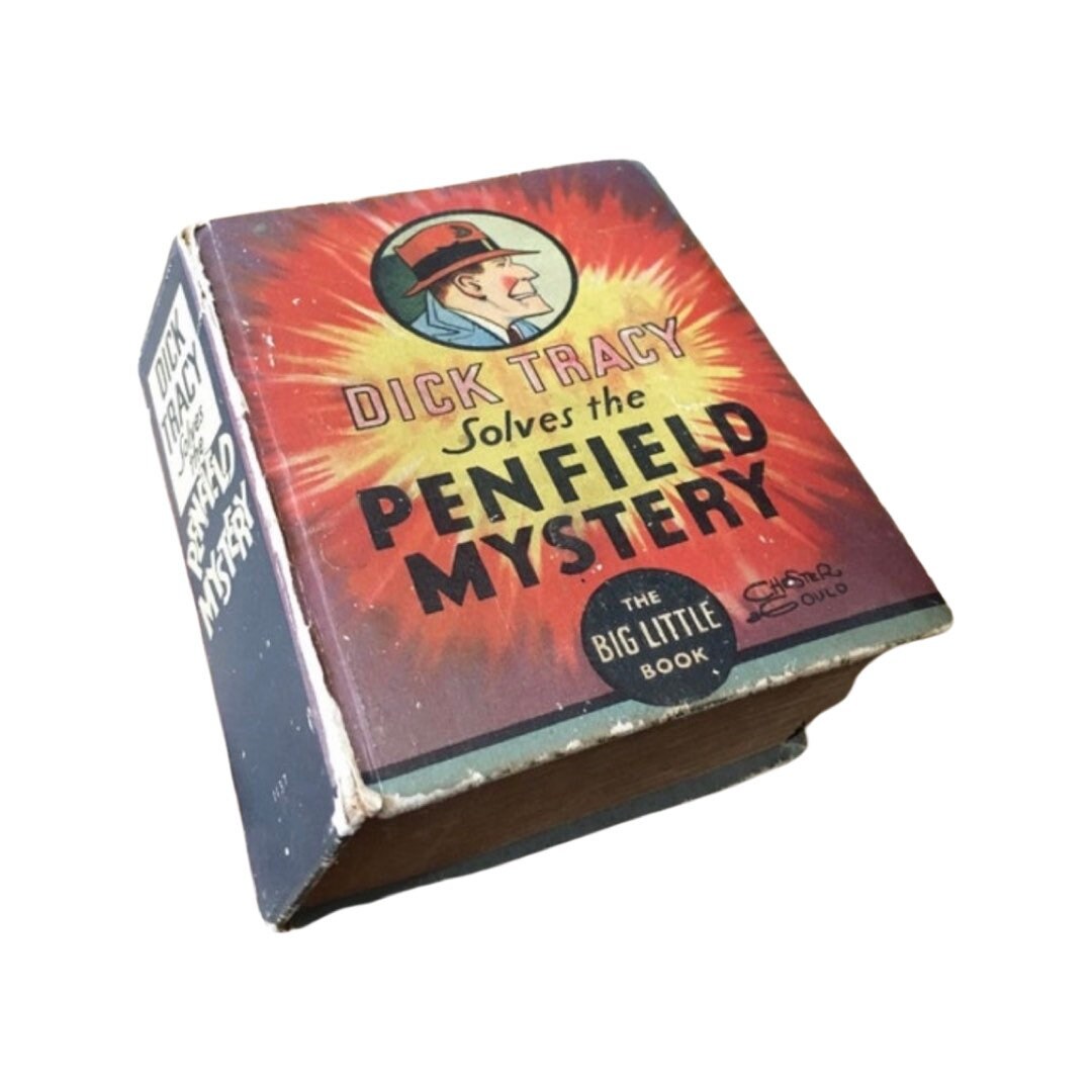 Vintage "Dick Tracy Solves the Penfield Mystery" Book, Chester Gould, Retro Detective Novel, Collectible Mystery, Classic Comic