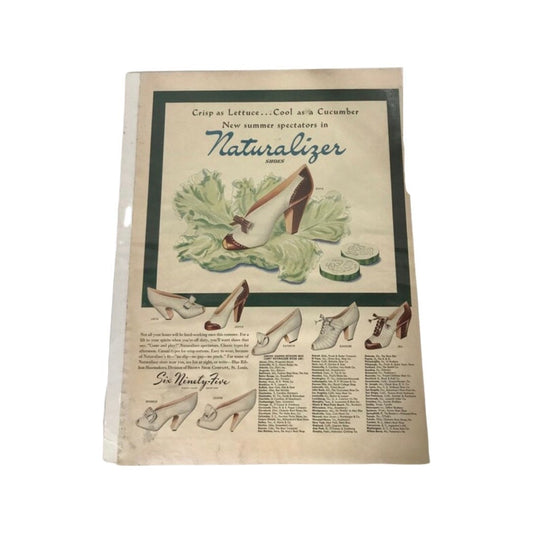 Vintage Naturalizer Shoes Advertisement Poster | Digital Prints