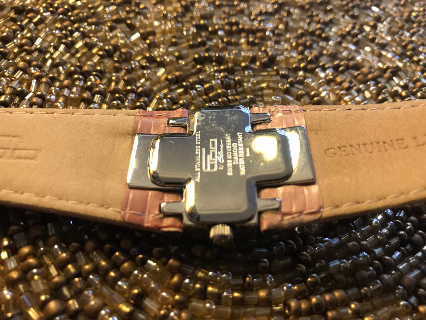 Vintage Pink Leather Wrist Watch | Accessories