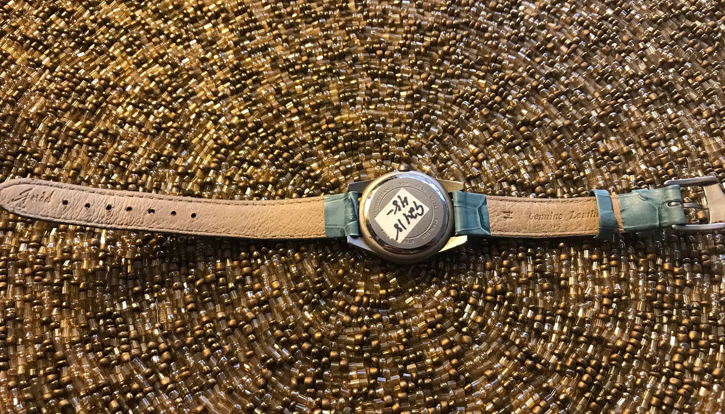 Vintage Wenger Blue Leather Wrist Watch | Accessories