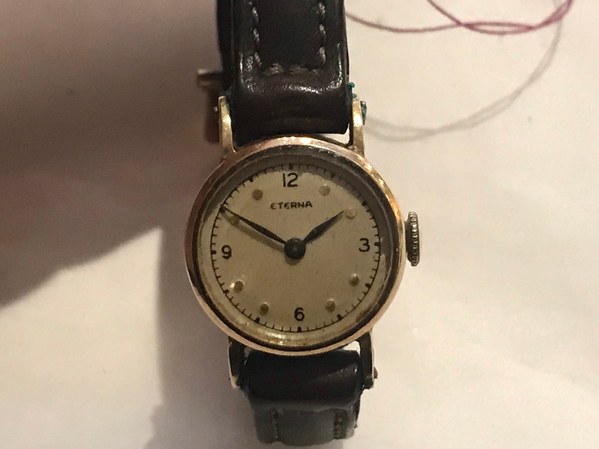 Vintage Eterna Leather Wrist Watch | Accessories