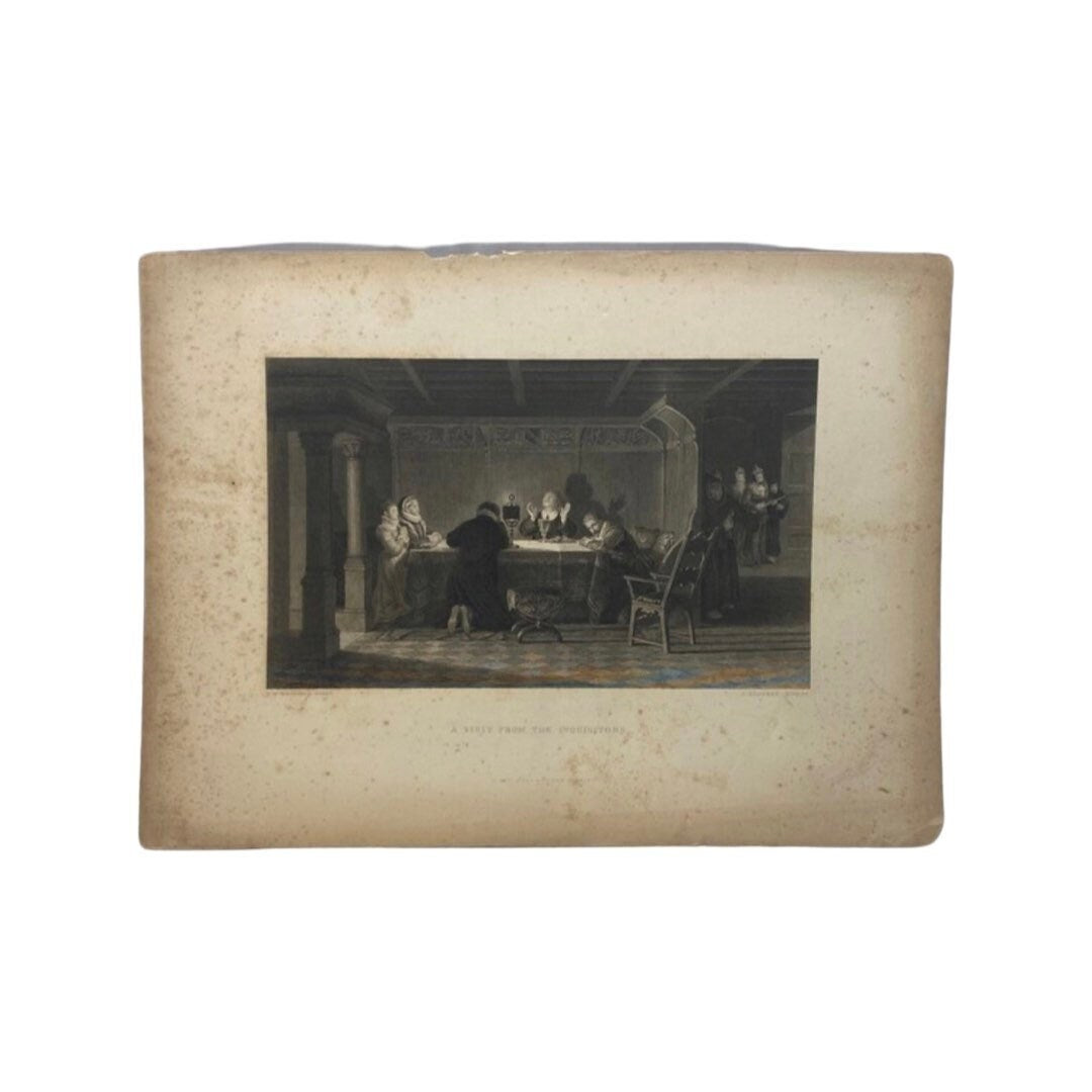 Antique "A Visit from the Inquisitors" by David Wynfield engraving