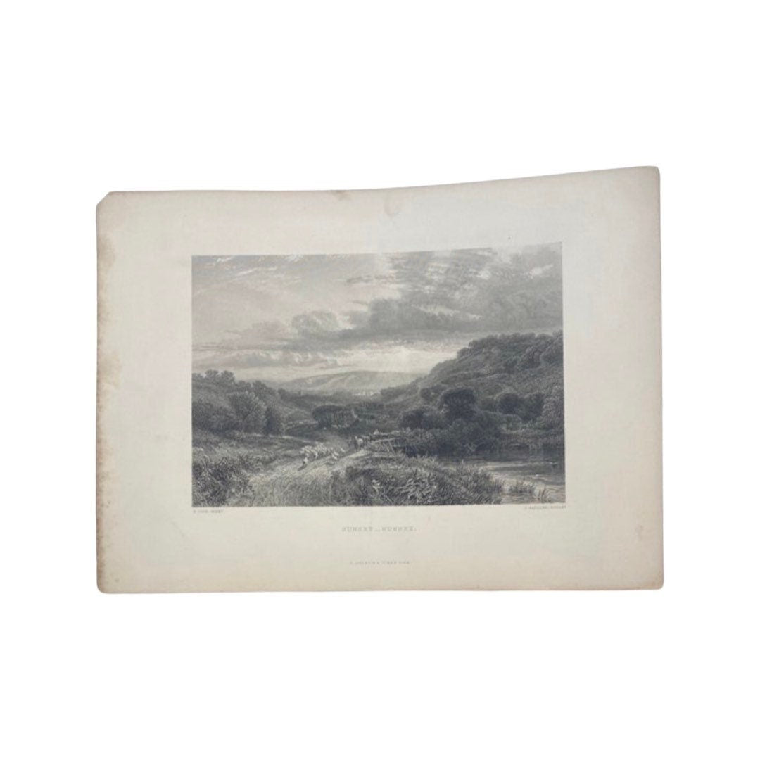 Antique "Sunset - Sussex" by George Cole engraving