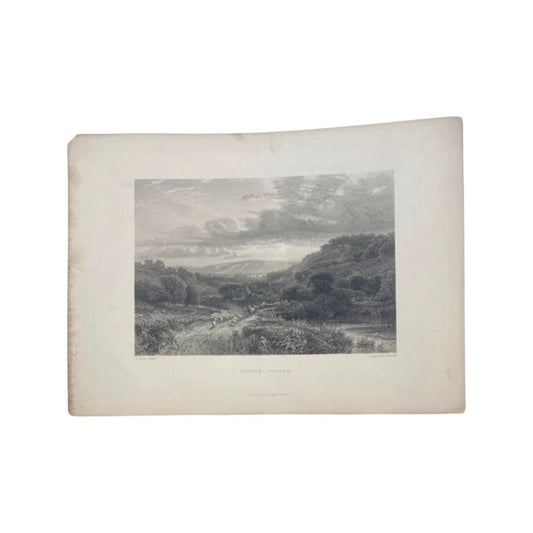 Antique "Sunset - Sussex" by George Cole engraving