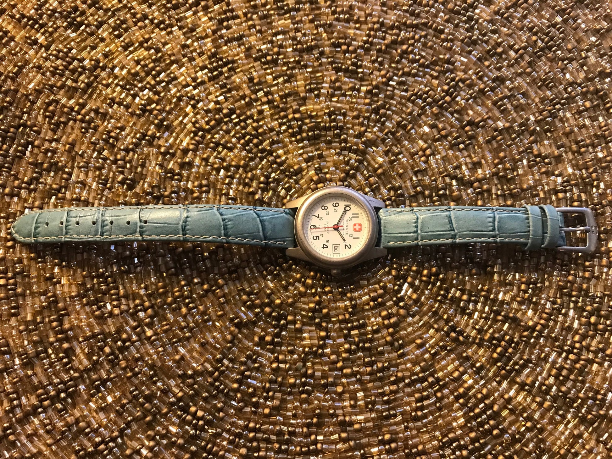 Vintage Wenger Blue Leather Wrist Watch | Accessories