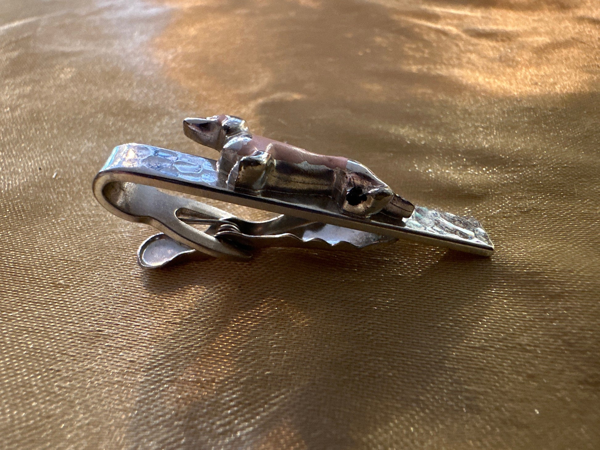 Vintage Silver Dachshund Clothing Clip | Tie Clip | Accessories