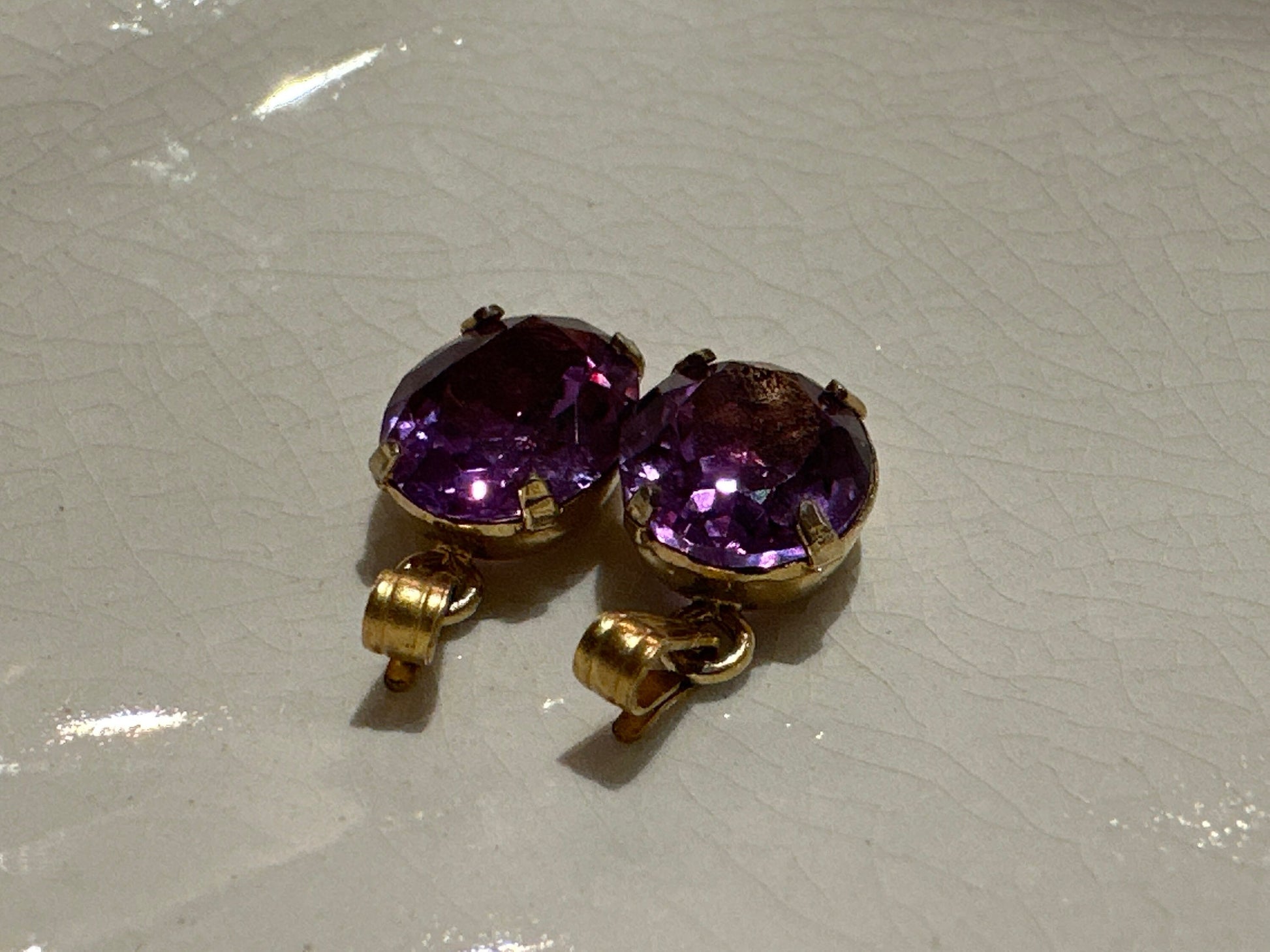 Vintage Amethyst and Gold Earrings | Jewlery