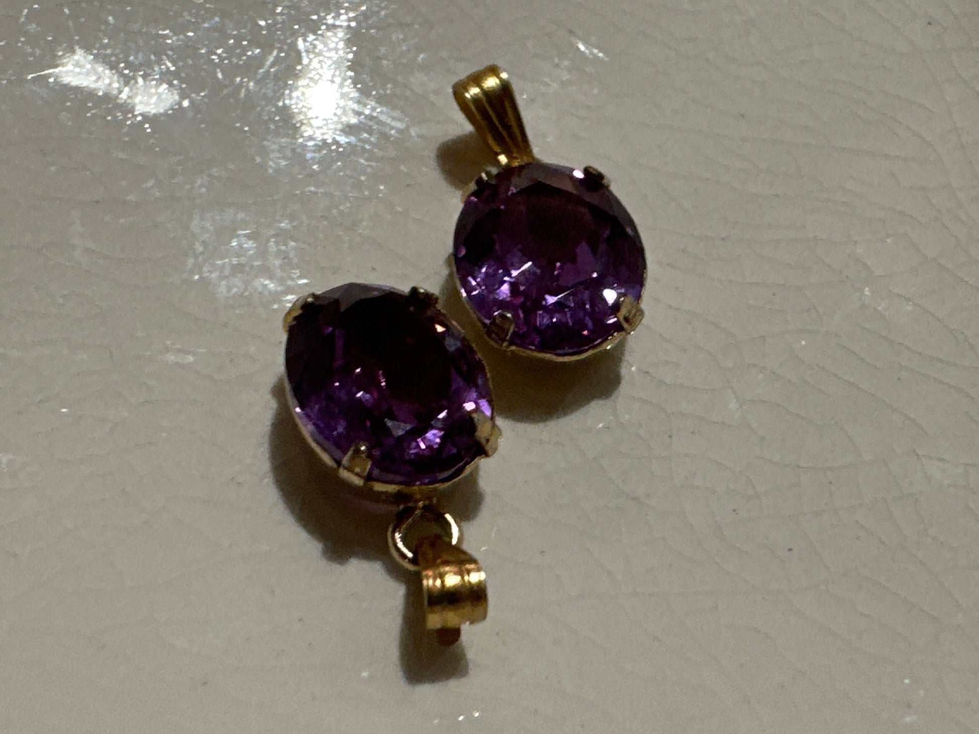 Vintage Amethyst and Gold Earrings | Jewlery
