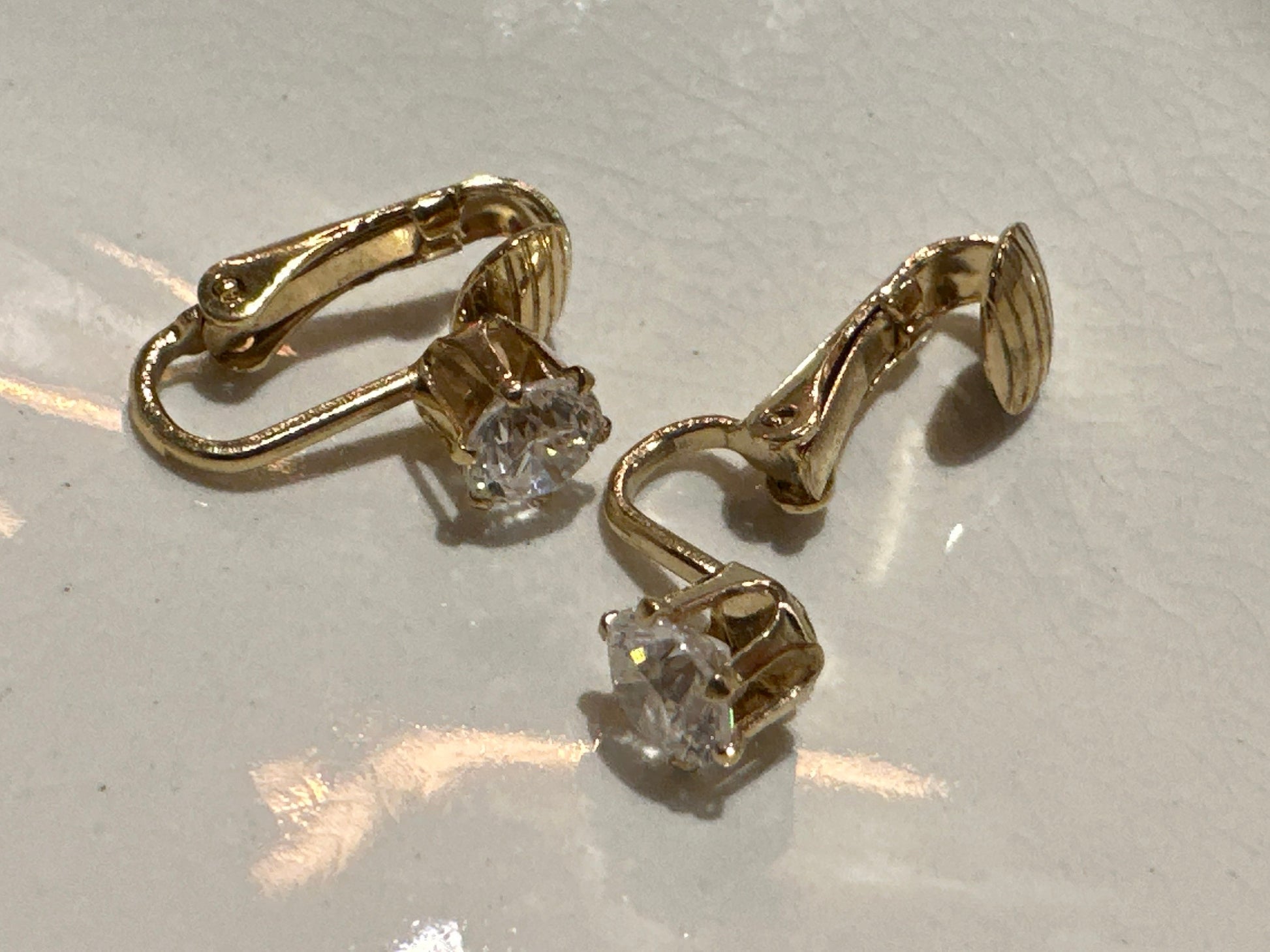 Vintage costume Diamond Clip-on Earrings | Jewlery