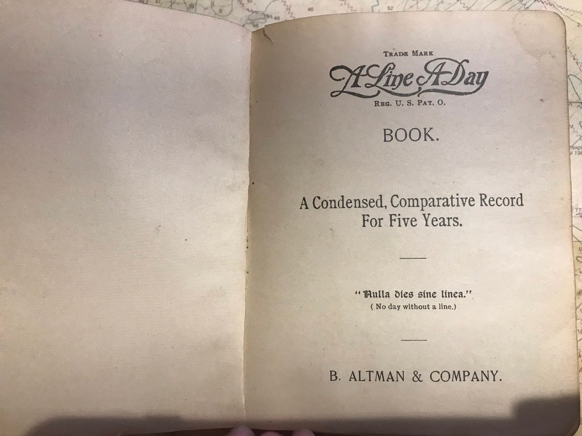 A Line A Day Book | A Condensed, Comparative Record For Five Years