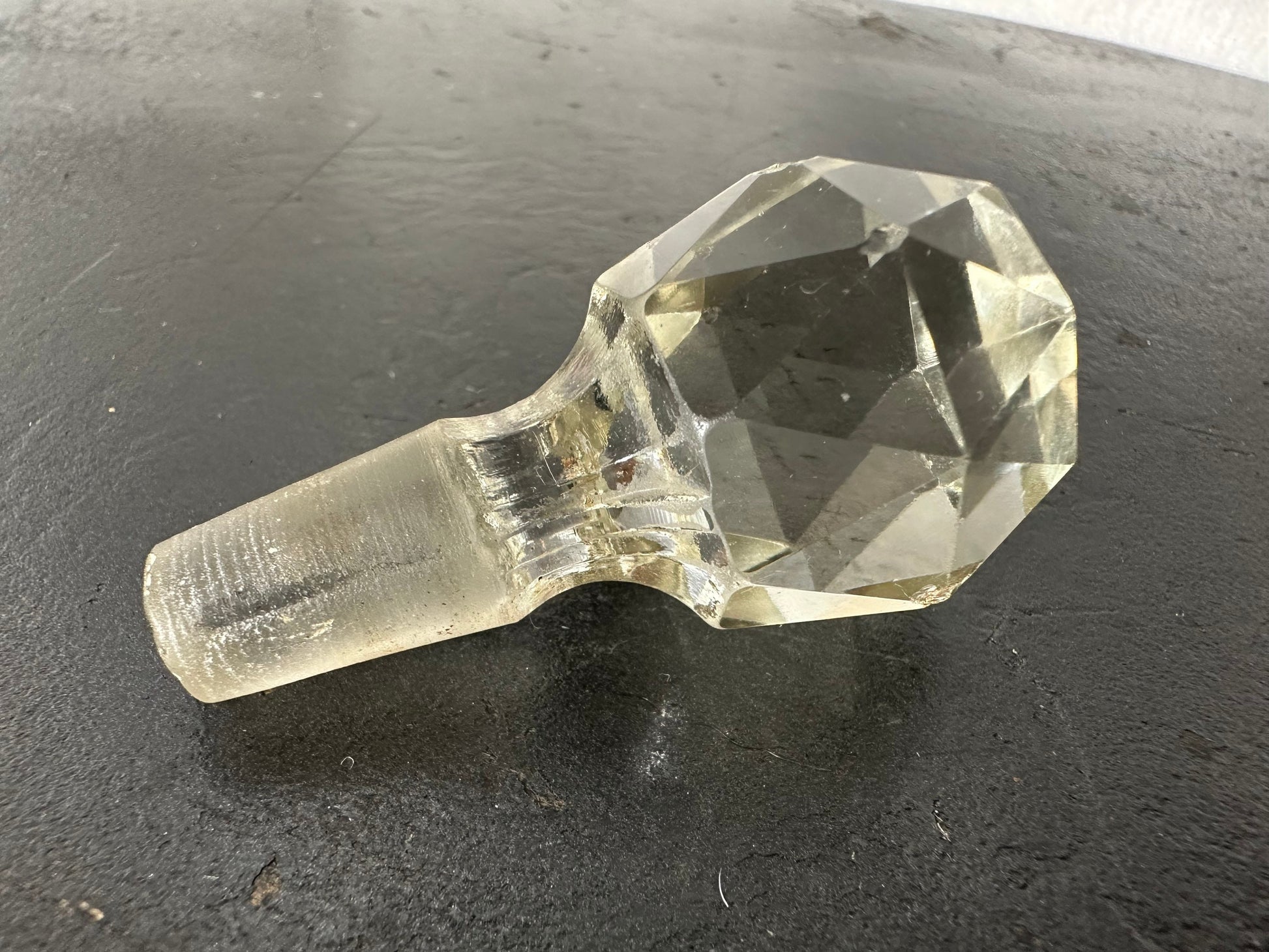 Vintage Clear Cut Crystal Perfume Bottle | Vanity Storage