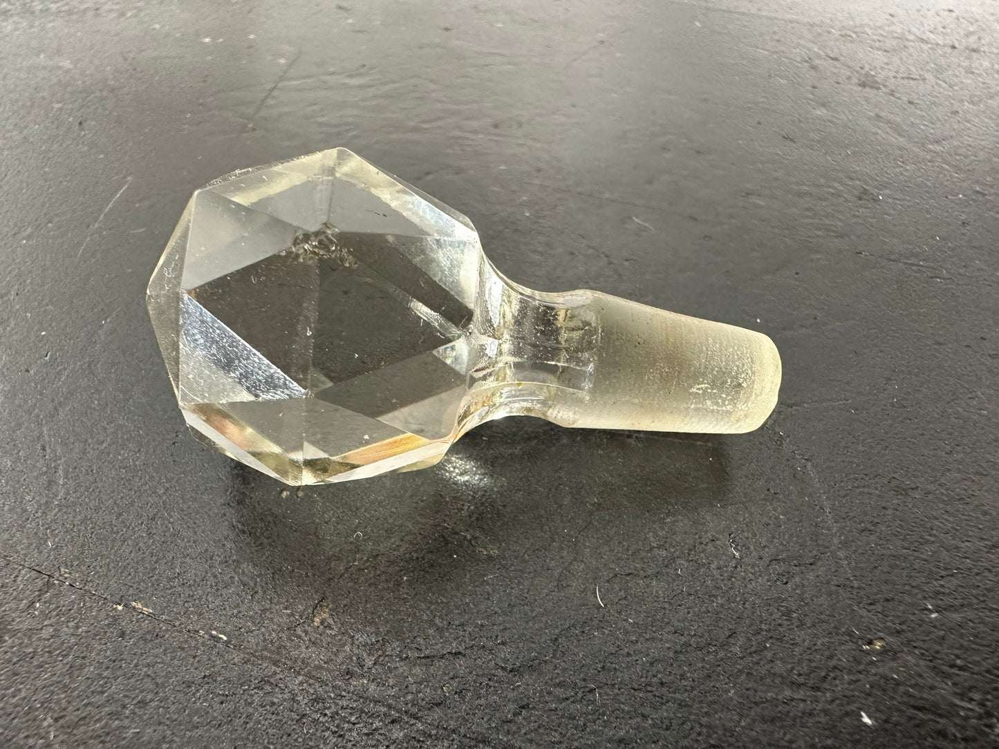 Vintage Clear Cut Crystal Perfume Bottle | Vanity Storage