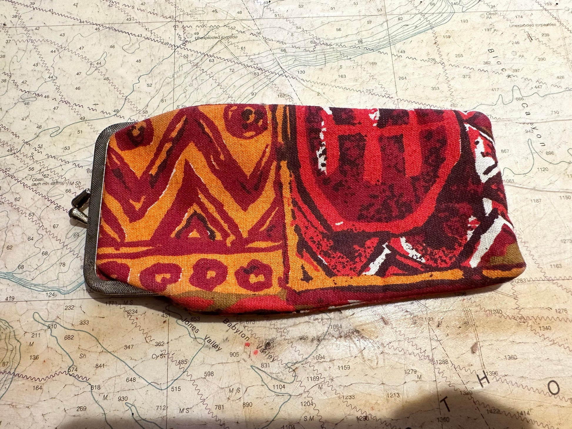 Vintage Aztec Design Coin Purse, Small Wallet, Boho Chic Pouch, Tribal Print Purse, Southwestern Style