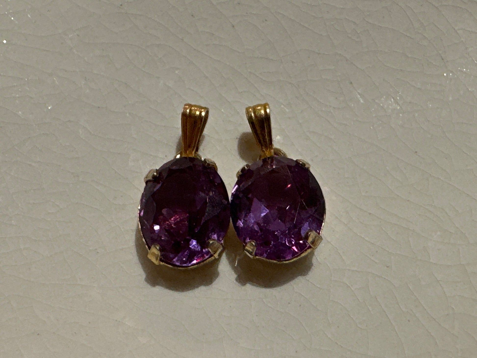 Vintage Amethyst and Gold Earrings | Jewlery