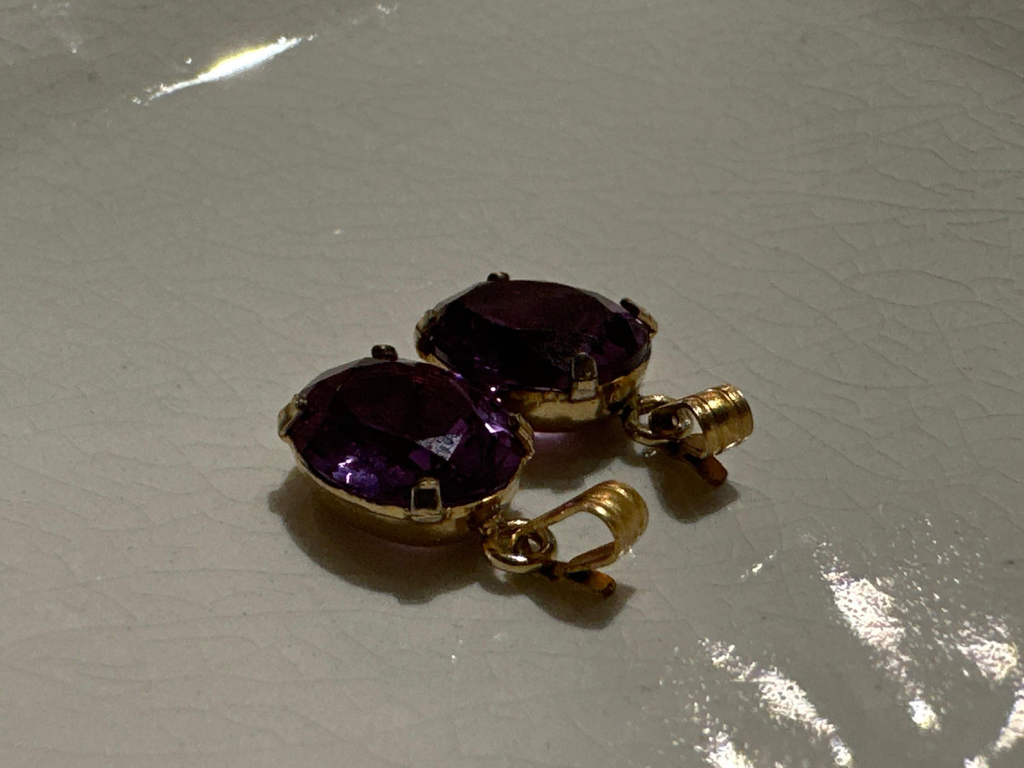 Vintage Amethyst and Gold Earrings | Jewlery
