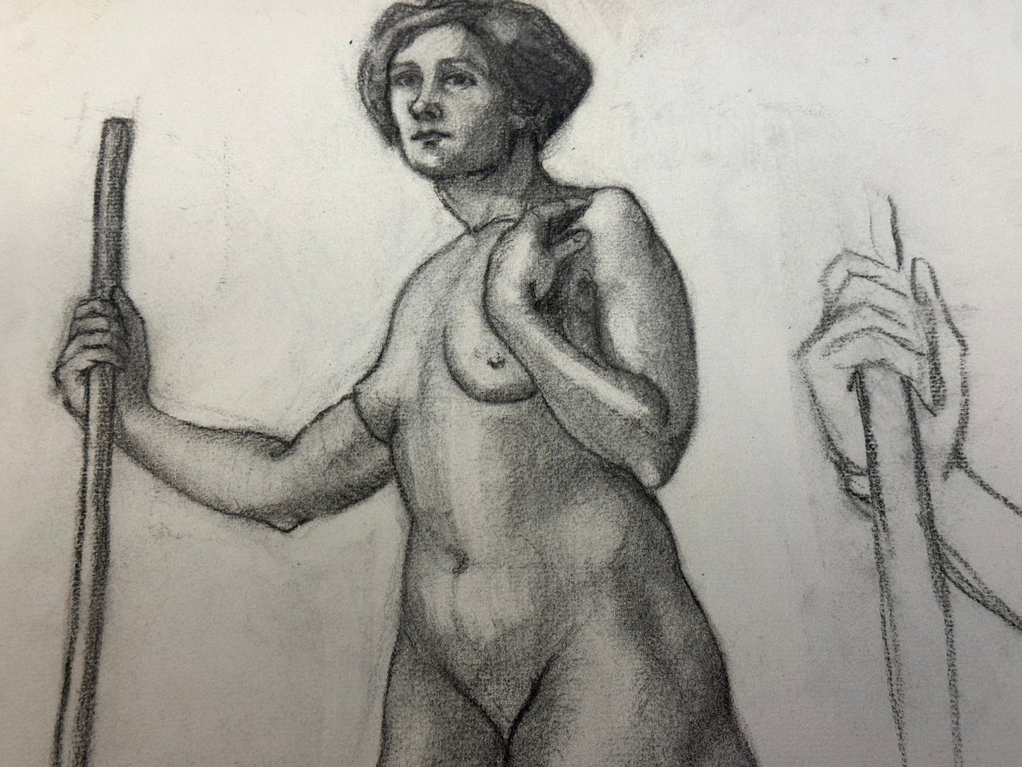 Art Deco Female Nude Sketch by Unidentified Artist