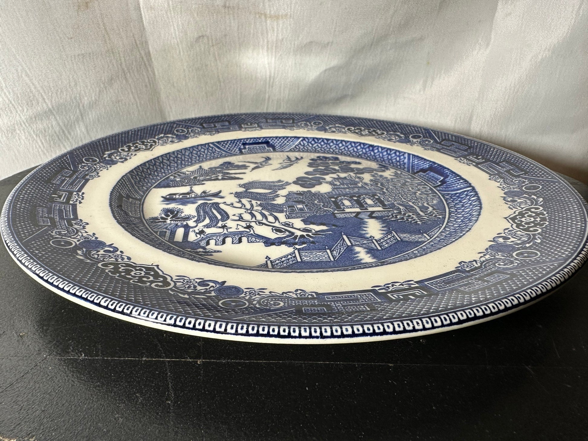 Vintage Blue Willow Round Plate w/ Warrented Mark | Average Size | Home and Living