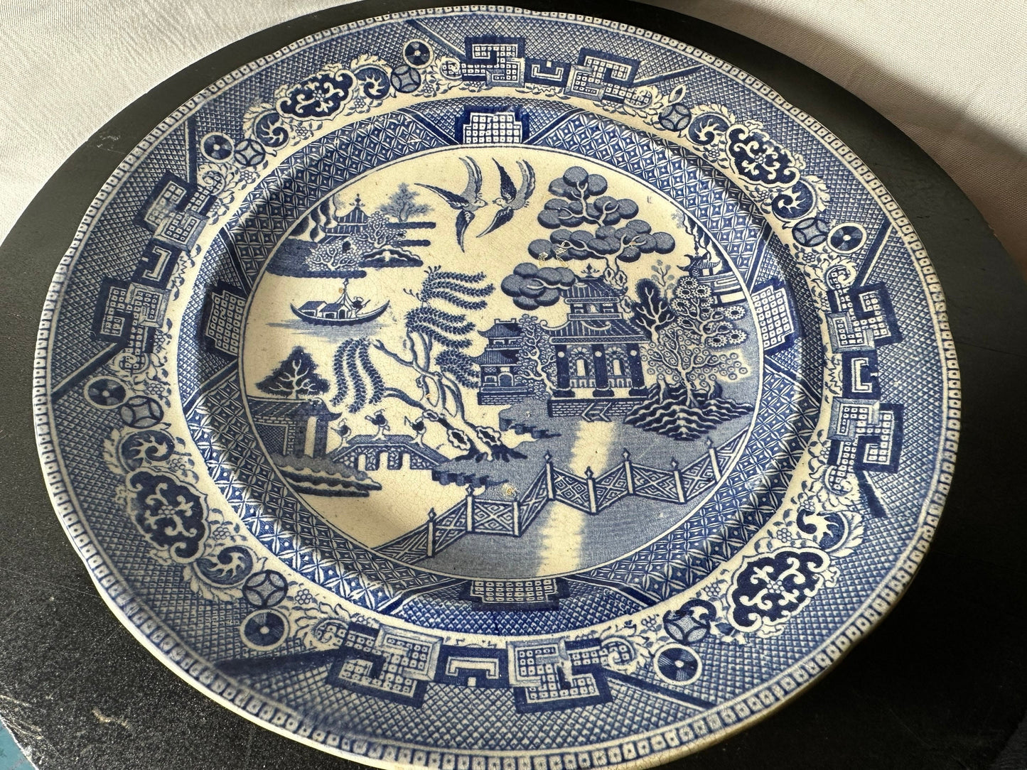 Vintage Blue Willow Round Plate w/ Warrented Mark | Home and Living