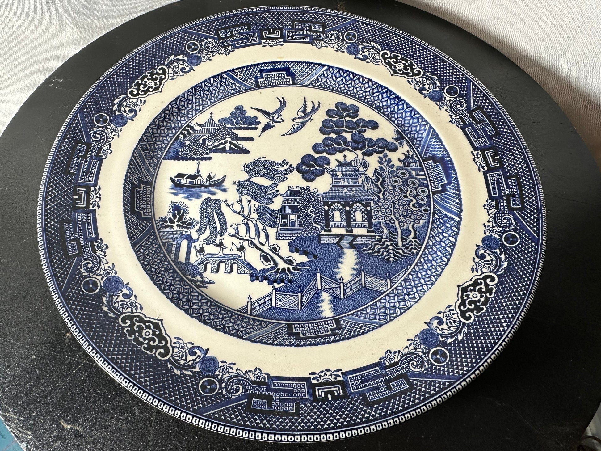 Vintage Blue Willow Round Plate w/ Warrented Mark | Average Size | Home and Living