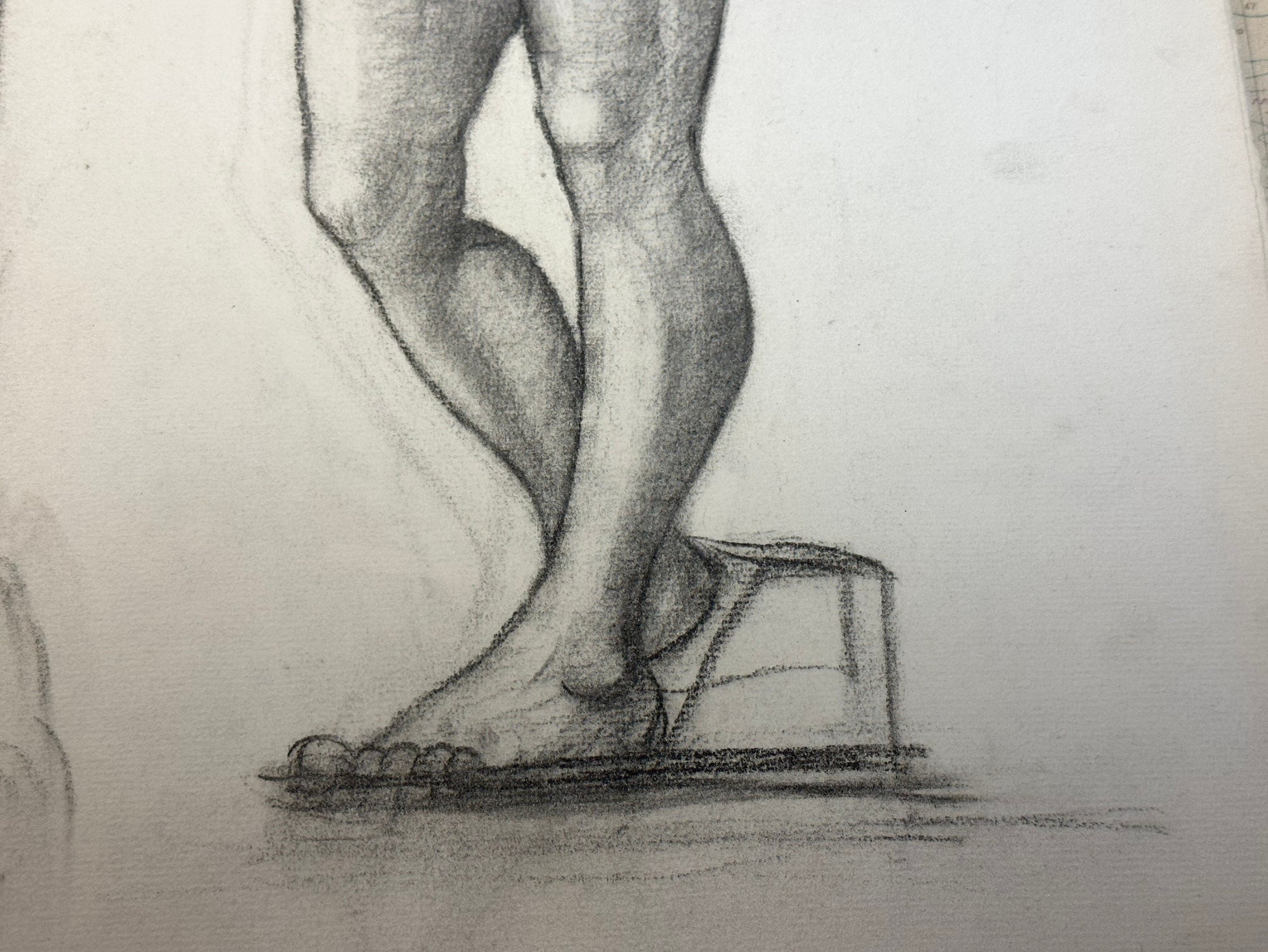 Art Deco Female Nude Sketch by Unidentified Artist