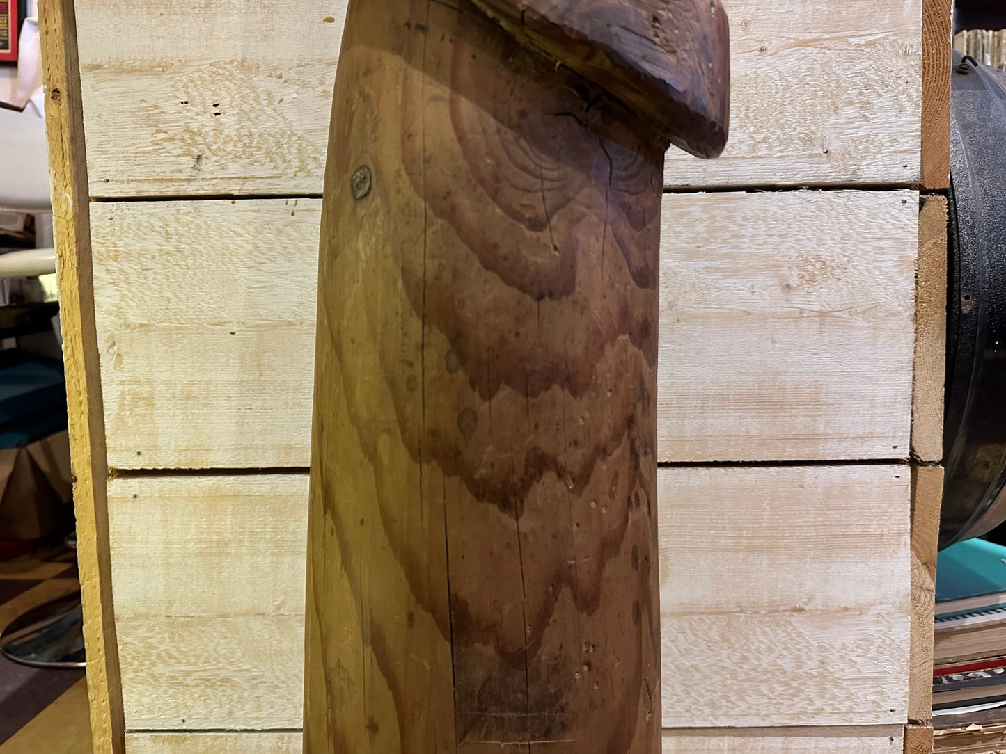 Vintage Japanese Goshinta? Freestanding Large Carved Wood Phallus Scuplture | Home Decor