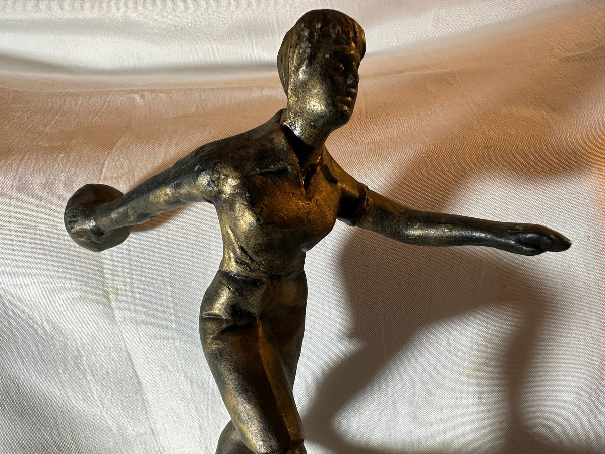 Vintage Bowling Trophy with Marble Base | Home Decor