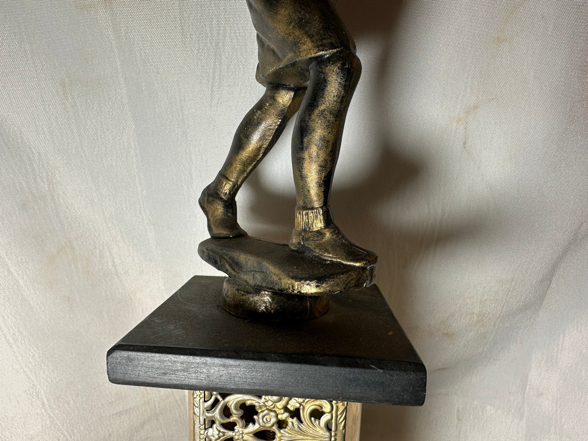 Vintage Bowling Trophy with Marble Base | Home Decor