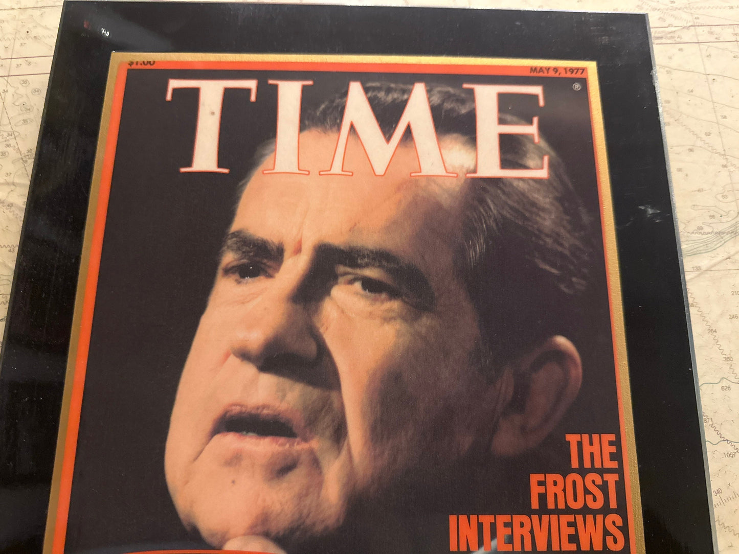 Time Magazine Wooden Plaque starring President Nixon |"Nixon Talks" May 9th 1977 | Home Decor