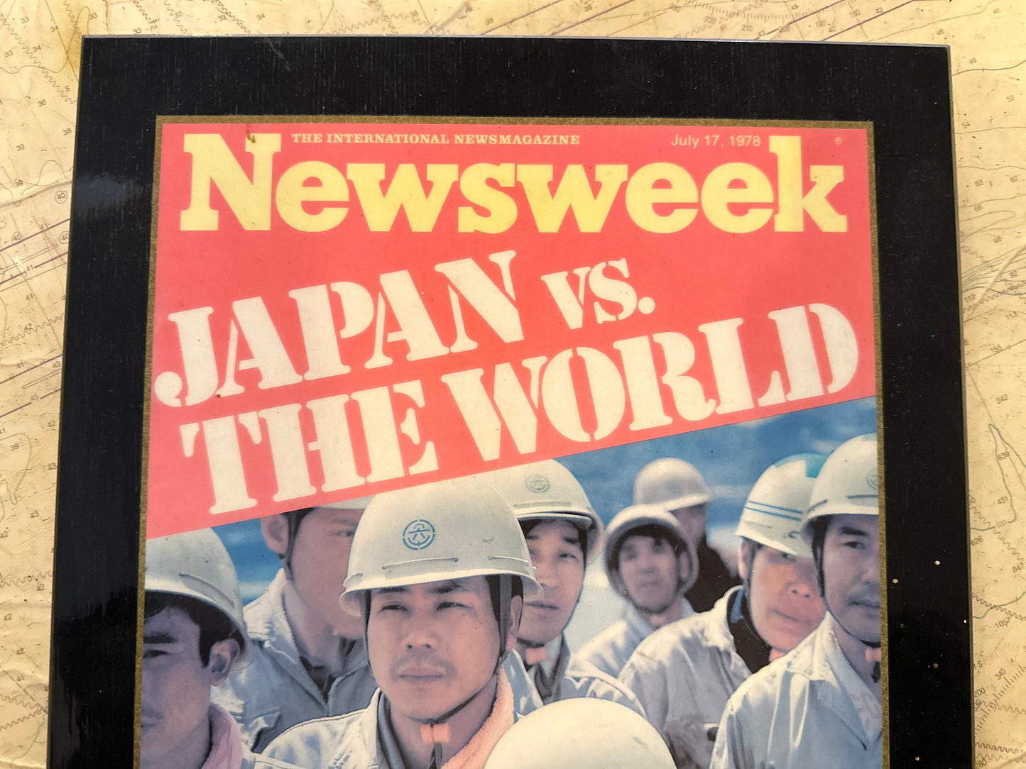 Newsweek Japan vs. The World Wooden Plaque| July 17th 1978 Issue | Home Decor | Wall Hangings