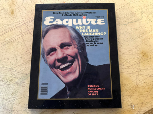 Esquire Magazine Wooden Plaque | January 1978 Issue | Home Decor | Wall Hangings